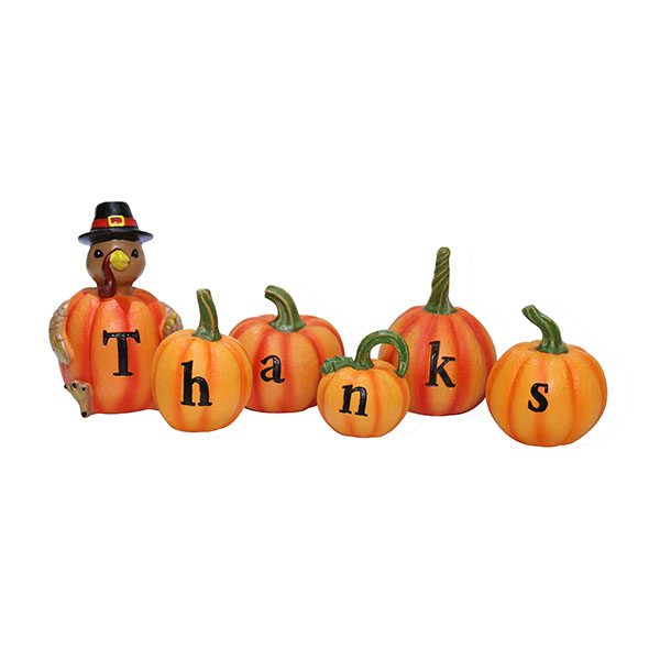 Thanksgiving Decorations  Fall Pumpkin Decorations  Resin Turkey Pumpkin Figurine Thankful Decor  Thanks Pumpkin Set for Home